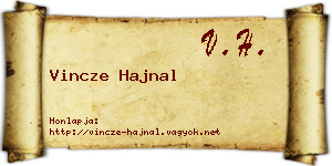 Vincze Hajnal névjegykártya
